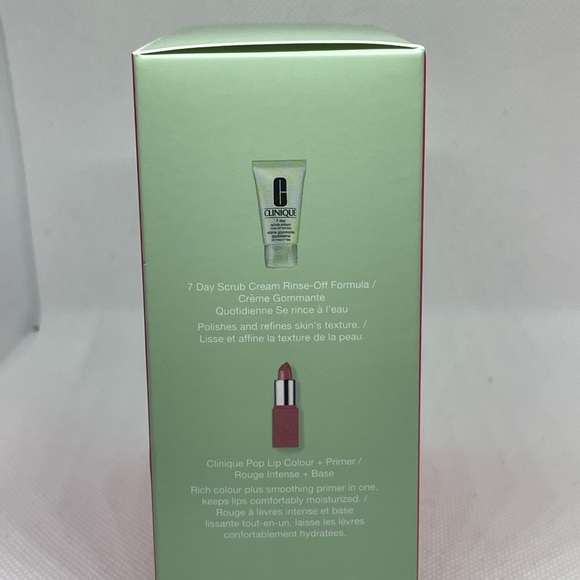 Clinique 4 piece set black mascara bare pop lipstick moisturizer & scrub cream - Picture 15 of 16